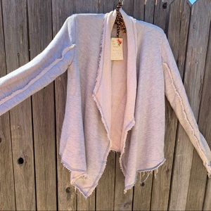 Size small NATION LTD Terry cloth swing raw edge cardigan.